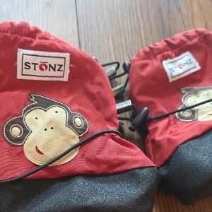 Stonz Red Monkey Baby Boots with Black Grip Bottoms